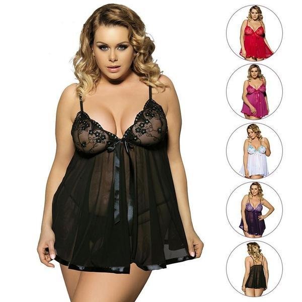 Women Sexy Lingerie Big Code 6XL Sleepwear Sleepdress