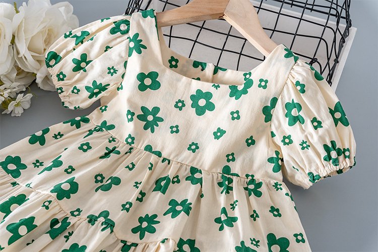 Girls' Dresses, Children's Clothing, Cotton Floral Princess Dress, Baby Girl, Western Style Skirt - Image 5