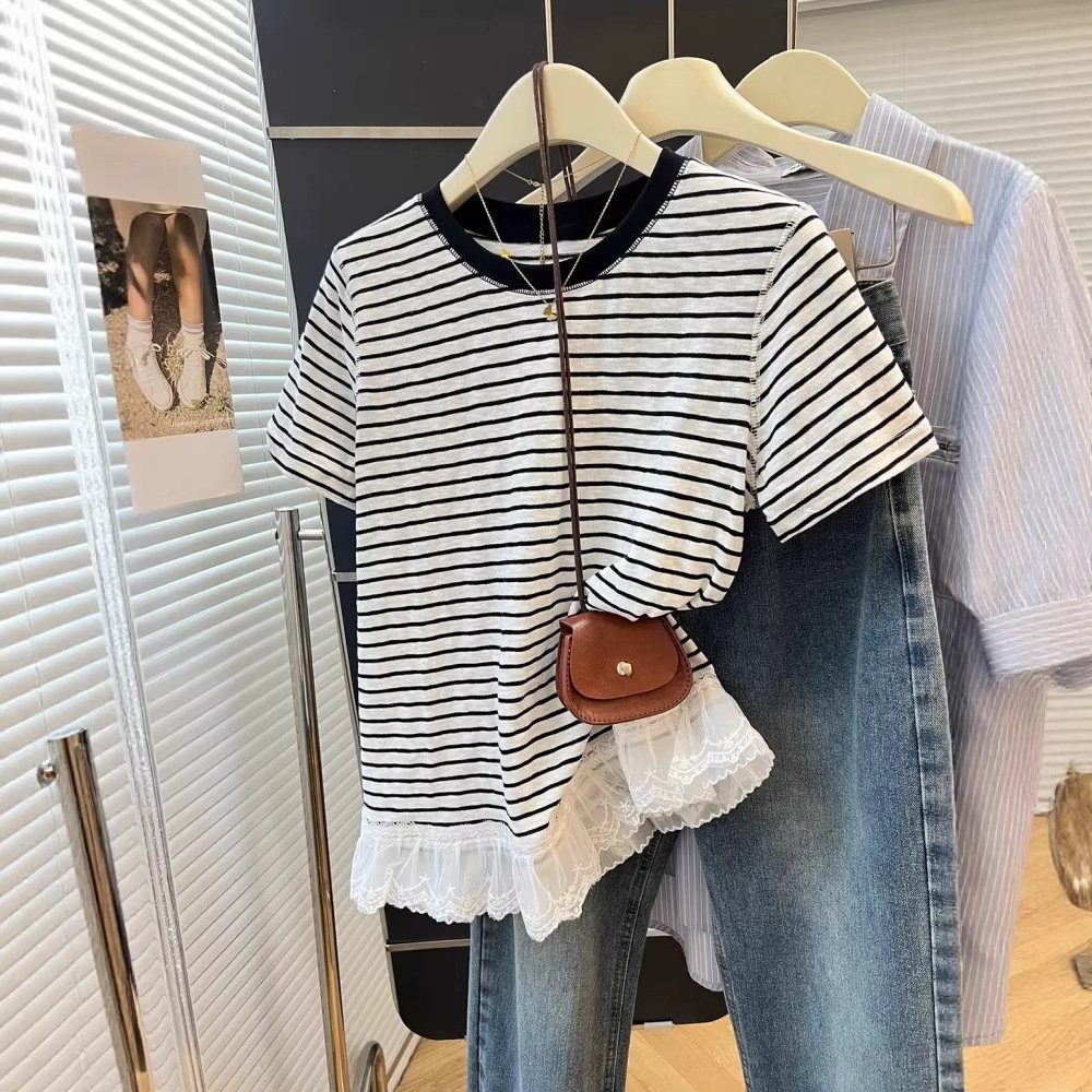 Summer Fashion Super Beautiful Unique Stripedplaid Tops - Image 7