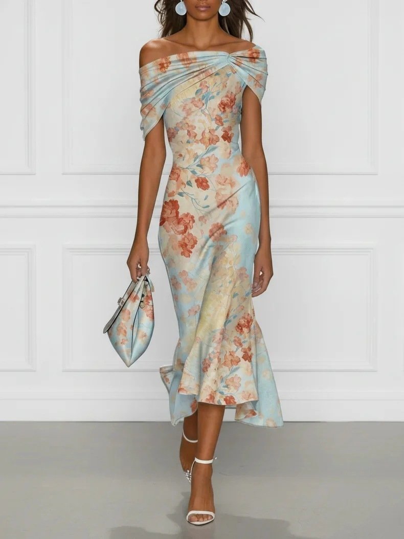 Floral Elegant Long Casual Dress For Women - Image 5