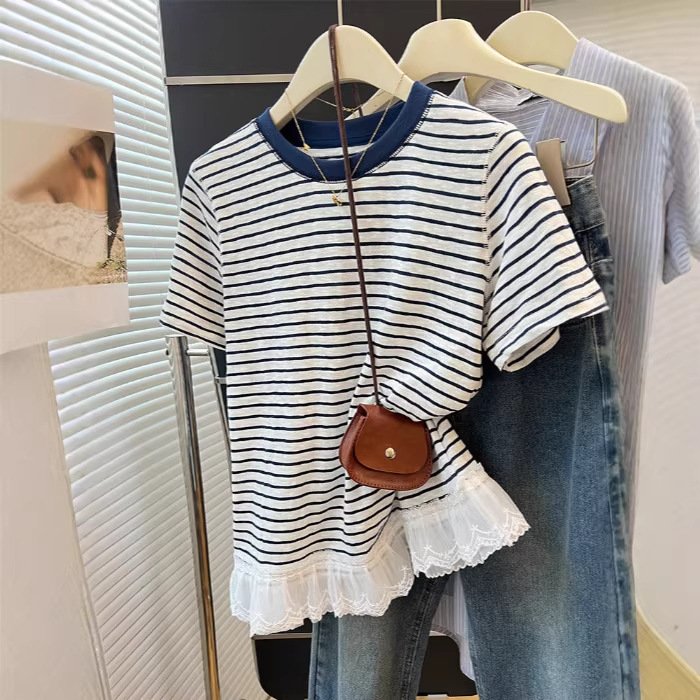 Summer Fashion Super Beautiful Unique Stripedplaid Tops - Image 4