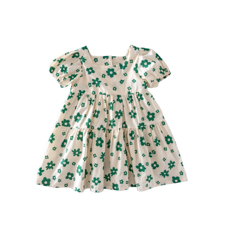 Girls' Dresses, Children's Clothing, Cotton Floral Princess Dress, Baby Girl, Western Style Skirt - Image 2