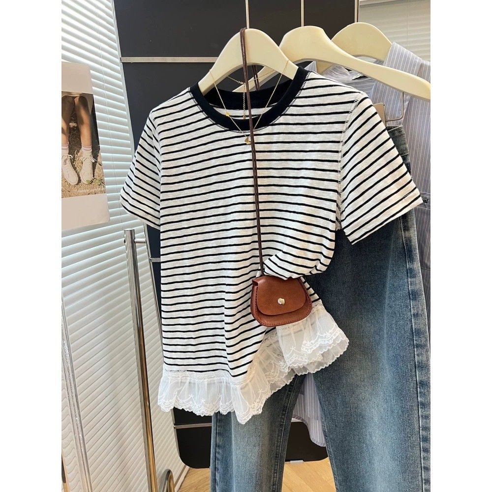 Summer Fashion Super Beautiful Unique Stripedplaid Tops - Image 5