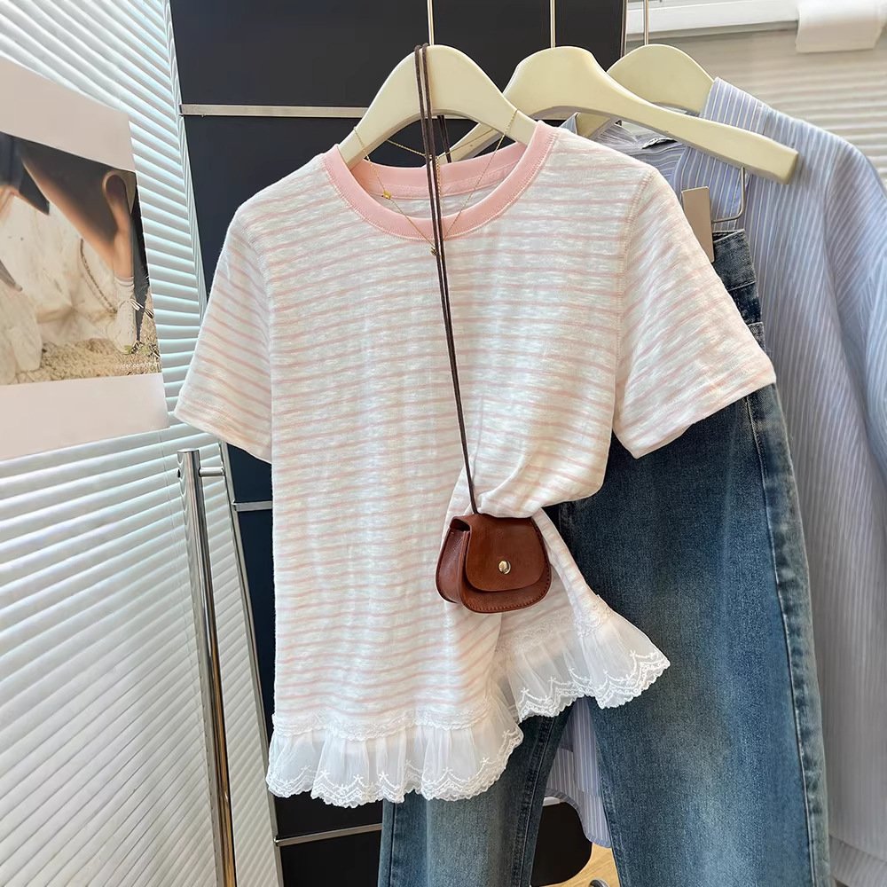 Summer Fashion Super Beautiful Unique Stripedplaid Tops - Image 2